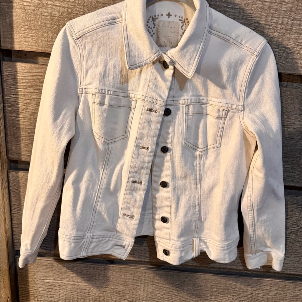 J. Jill Off-White Denim Jacket